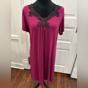Soma Cool Nights Lace Collar Short Sleeve Women Nightgown Sleepwear Sz S 79904